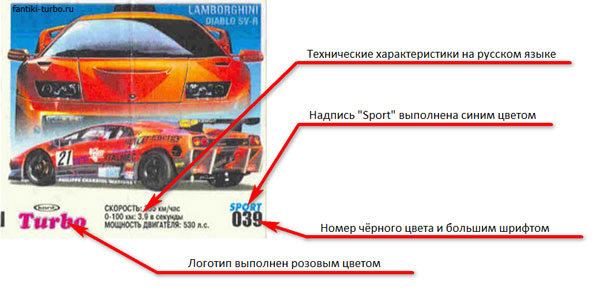 Вкладыши турбо. Различия коллекций Turbo 2003 Sport 1-99 (Русские)
